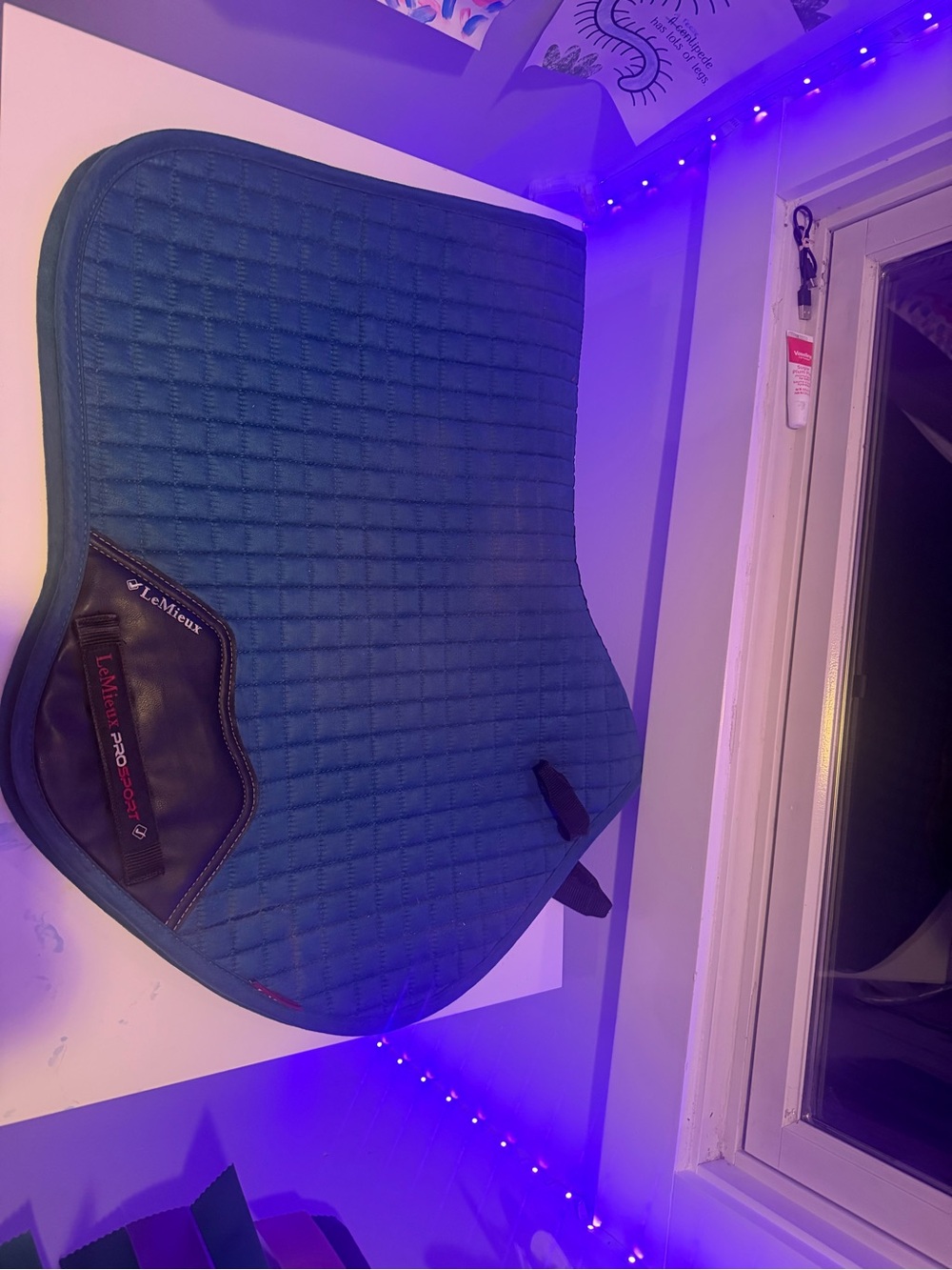 Lemieux peacock saddle pad. Size Large/Full. Used with my 17.5 saddle!